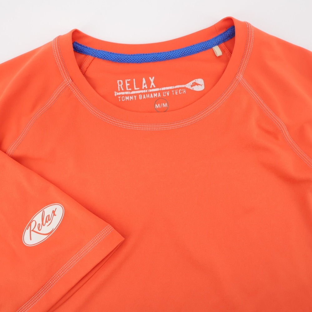 Tommy Bahama Relax UV Tech Swim Shirt Orange Short Sleeve Mens Size M